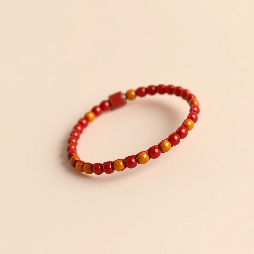 Bracelet Ancre Rouge Or Jaune