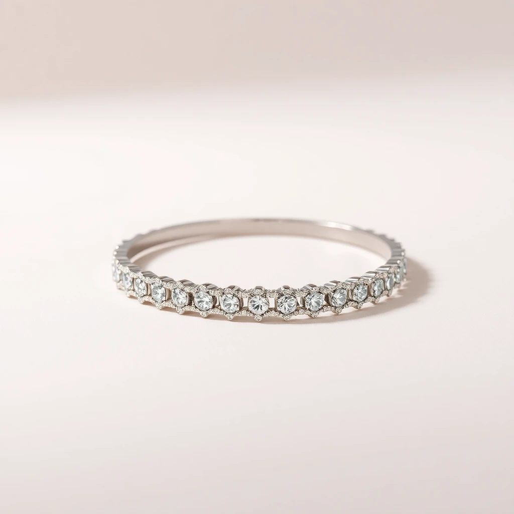 Bracelet Clou Diamants Or Gris