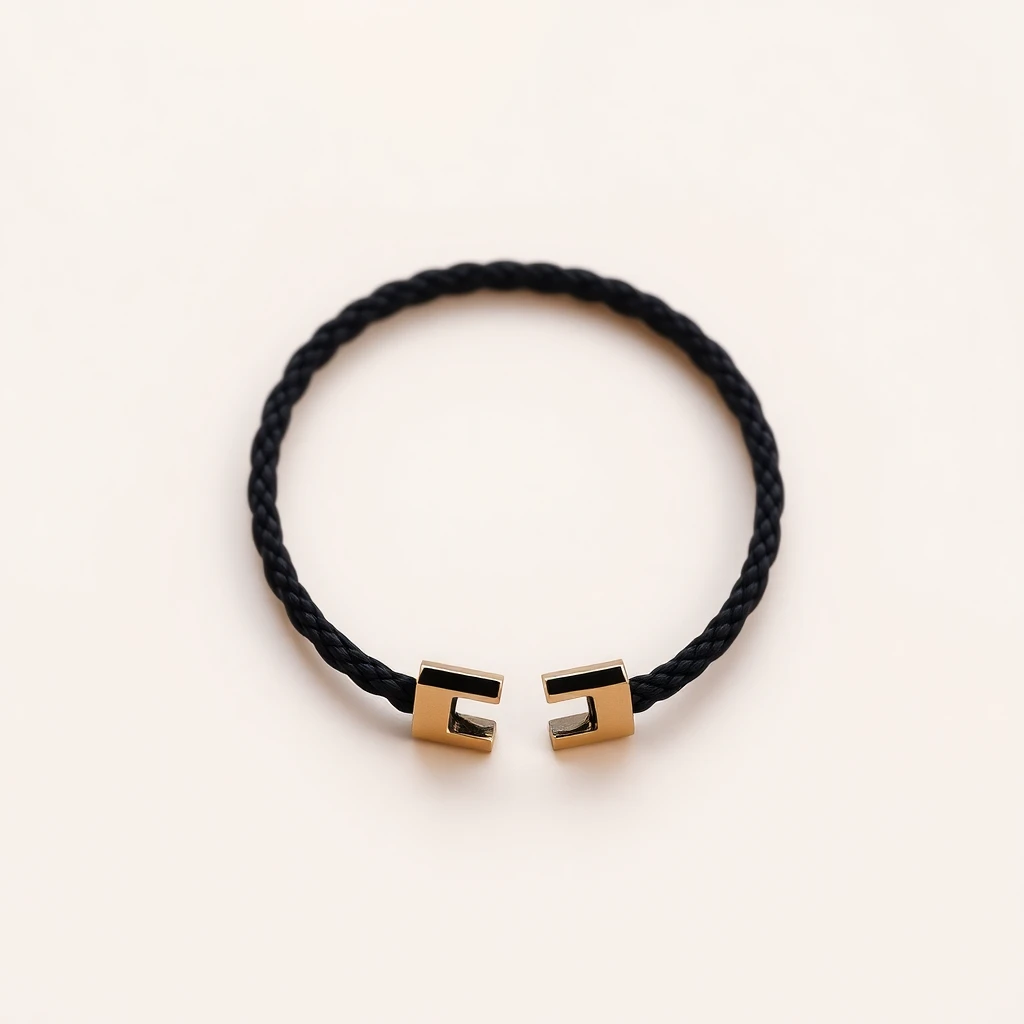 Bracelet double H Noir Mat
