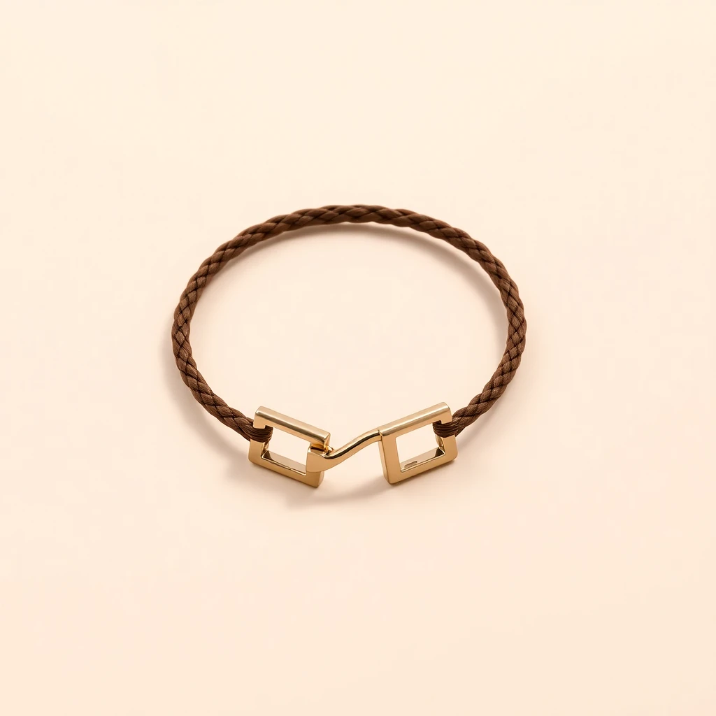 Bracelet double H Or Cacao Mat