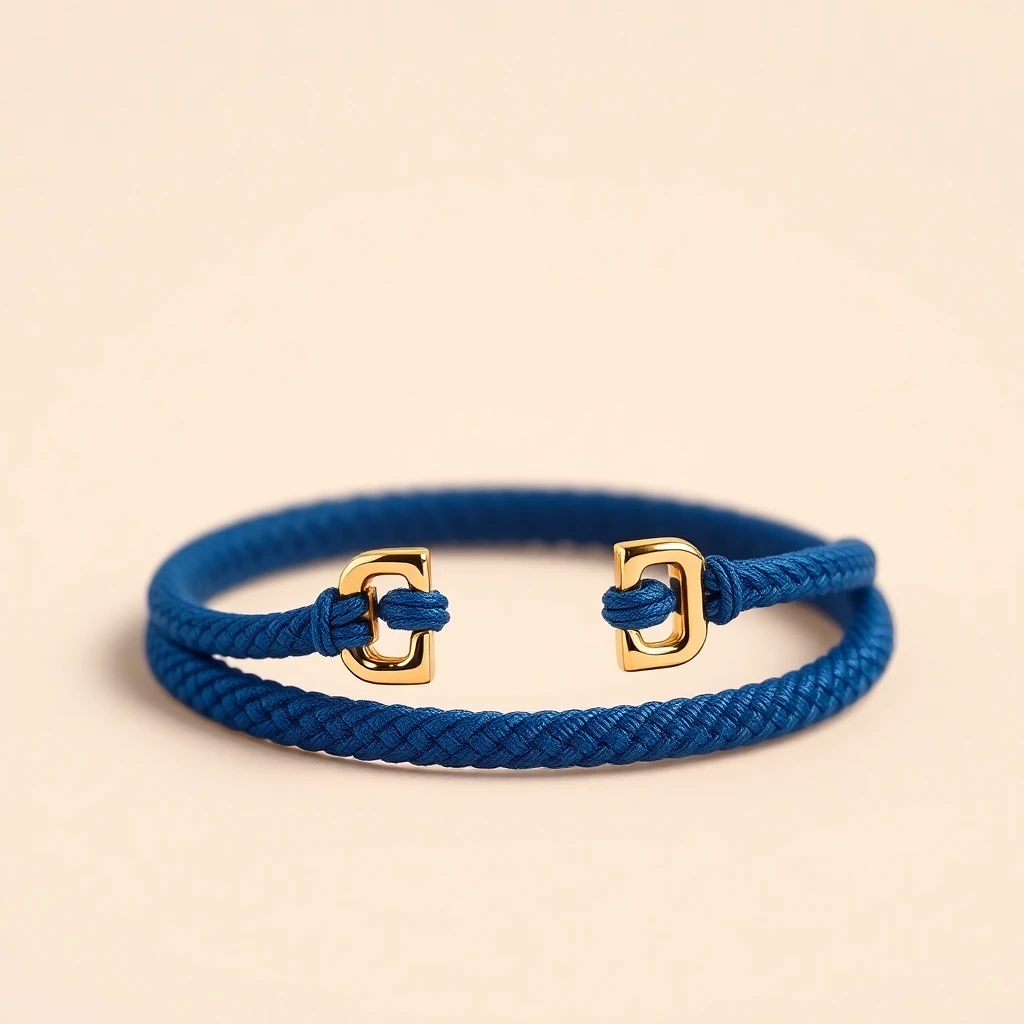 Bracelet double H Or Ultramarine Mat
