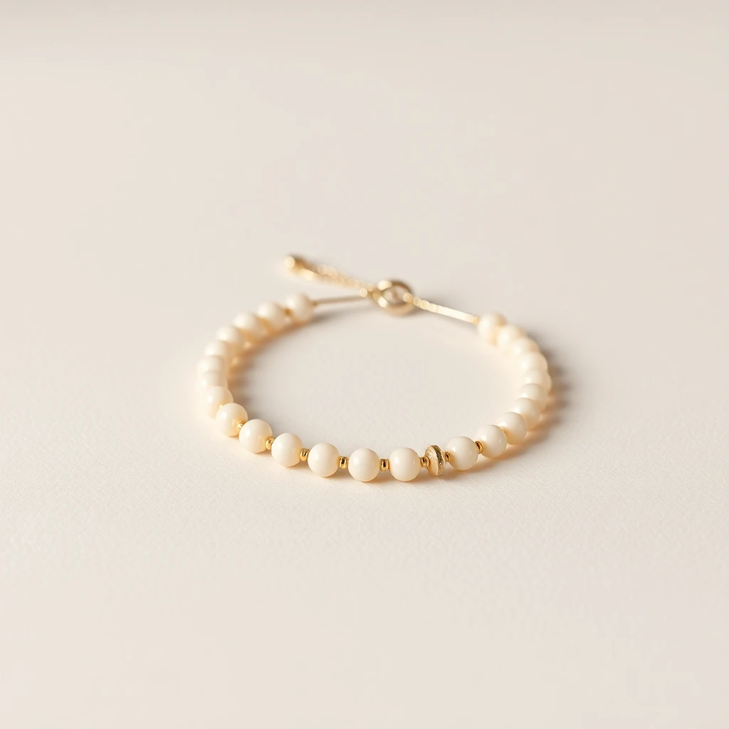 Bracelet mini fermoir Crème