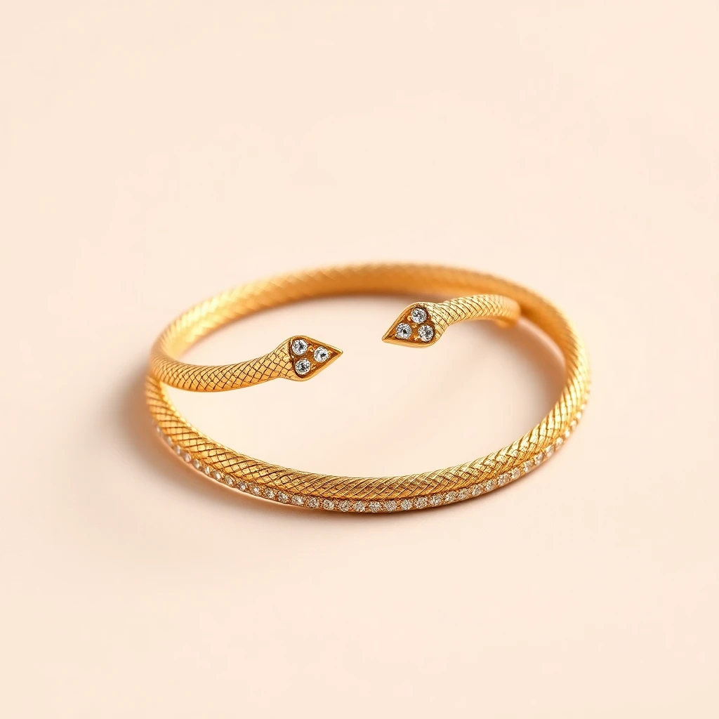 Bracelet serpent Or Jaune Diamant
