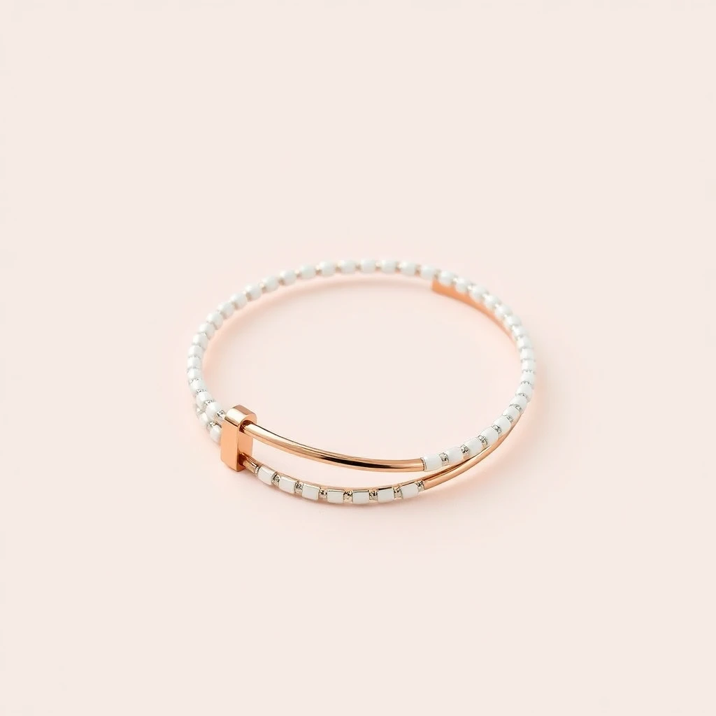 Bracelet tour H Blanc Or Rose