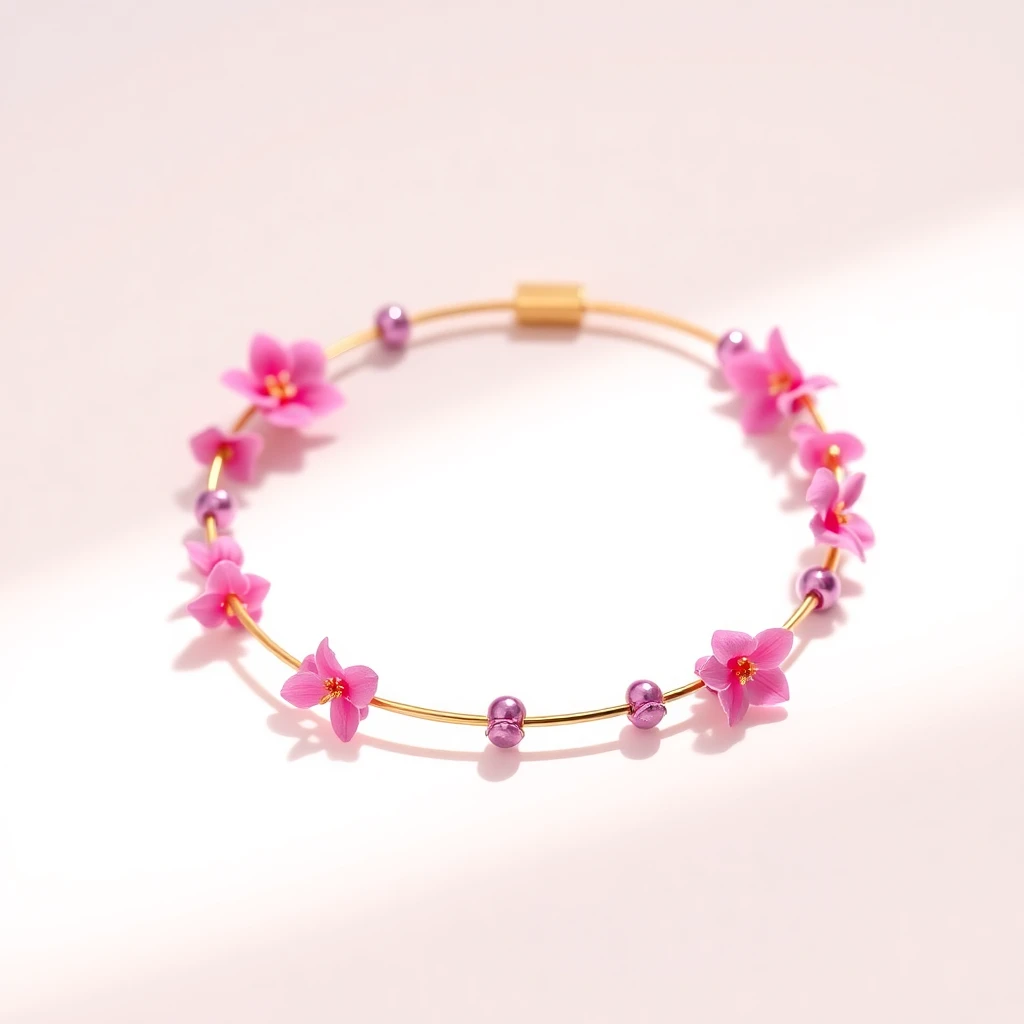 Bracelet tour H Lilas Or rose