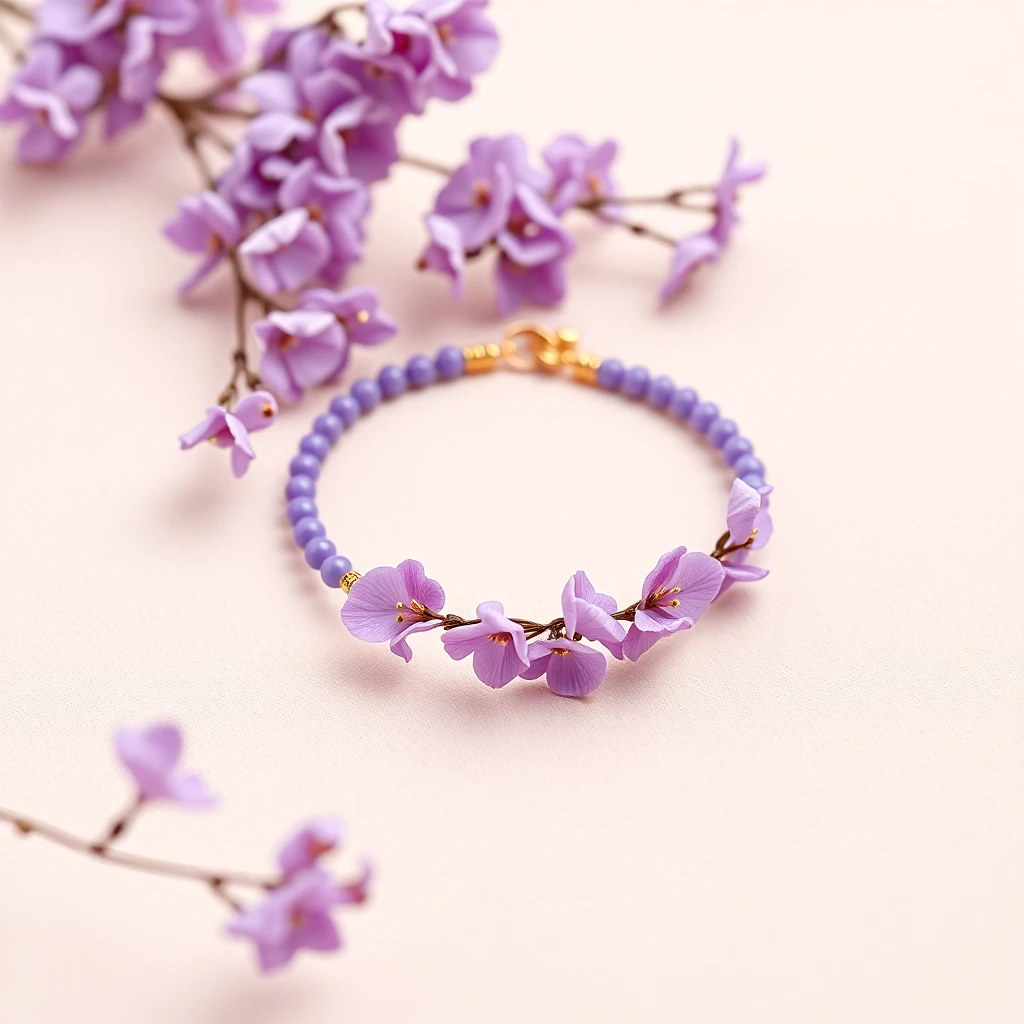 Bracelet tour H Lilas
