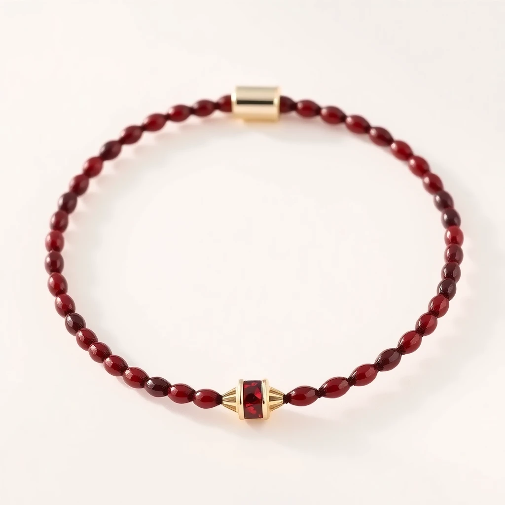Bracelet tour H Rouge Amarante