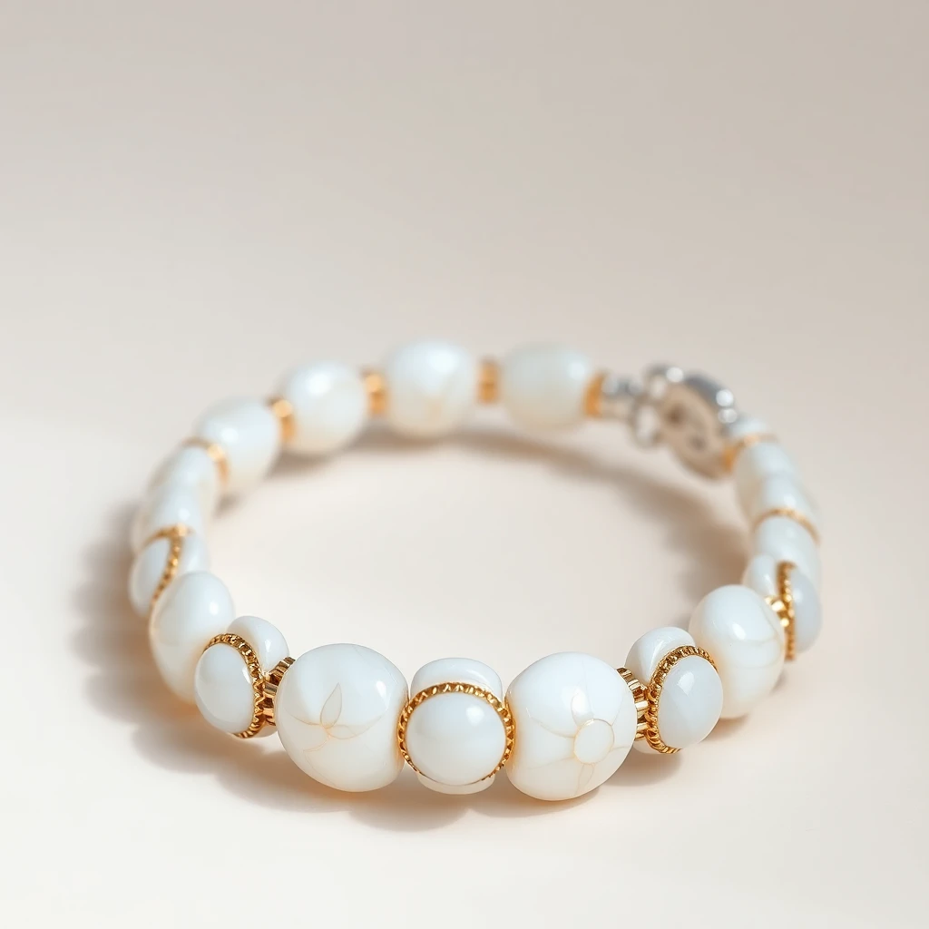 Bracelet trèfles 5 motifs Nacre