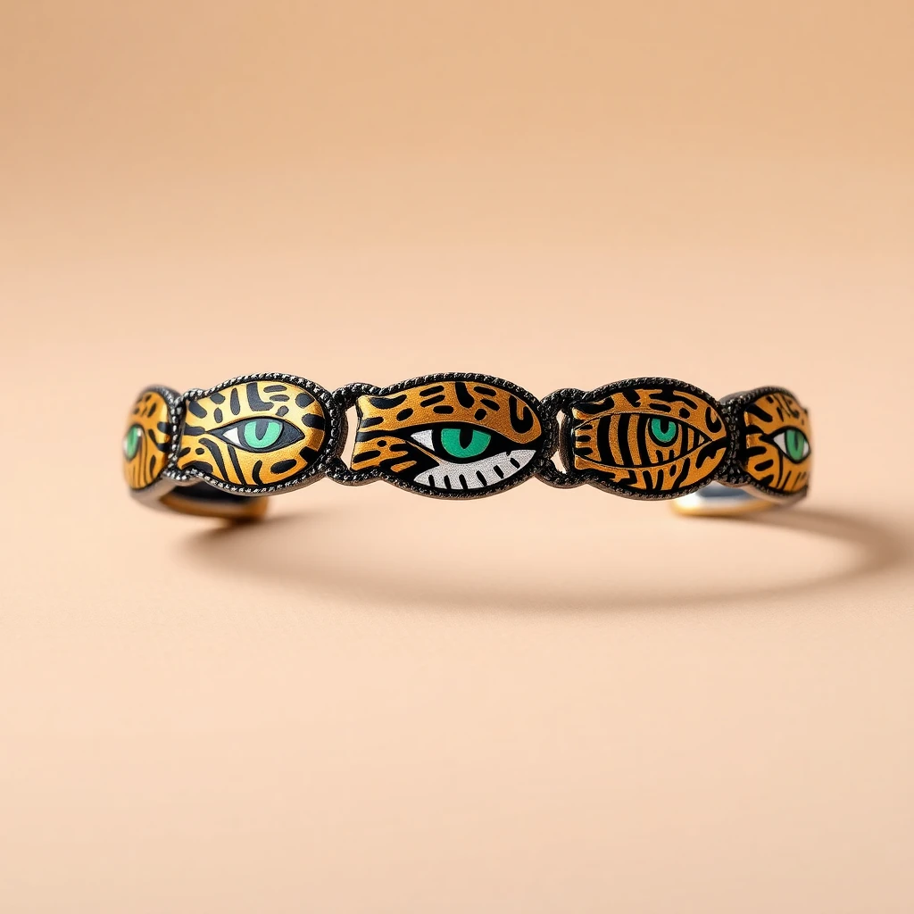Bracelet trèfles 5 motifs Oeil de tigre