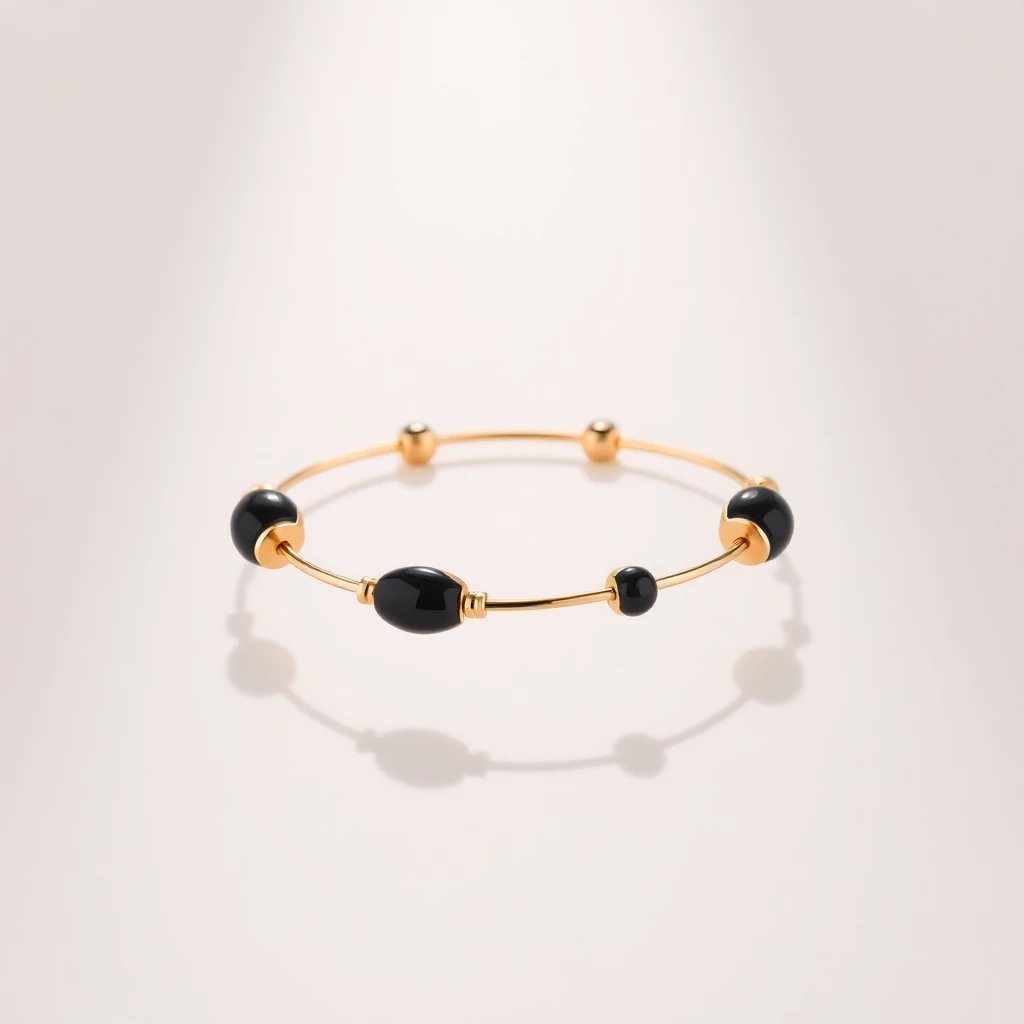 Bracelet trèfles 5 motifs Onyx