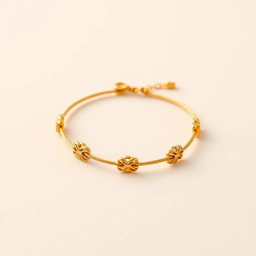 Bracelet trèfles 5 motifs Or jaune