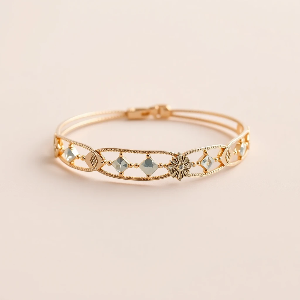 Bracelet trèfles 6 motifs Or blanc