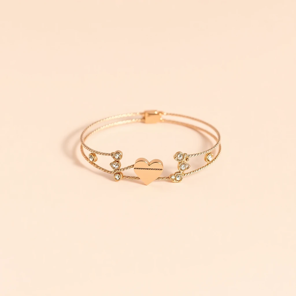Bracelet trèfles 6 motifs Or rose