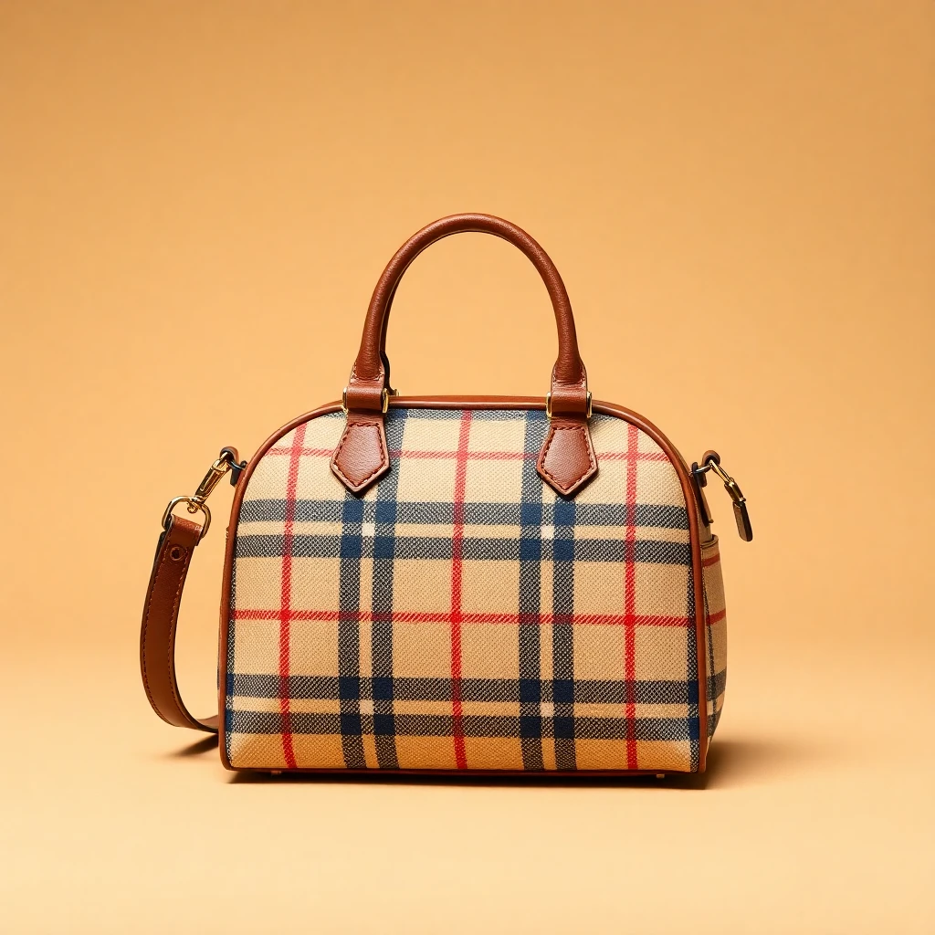 Mini sac bowling Check Marron