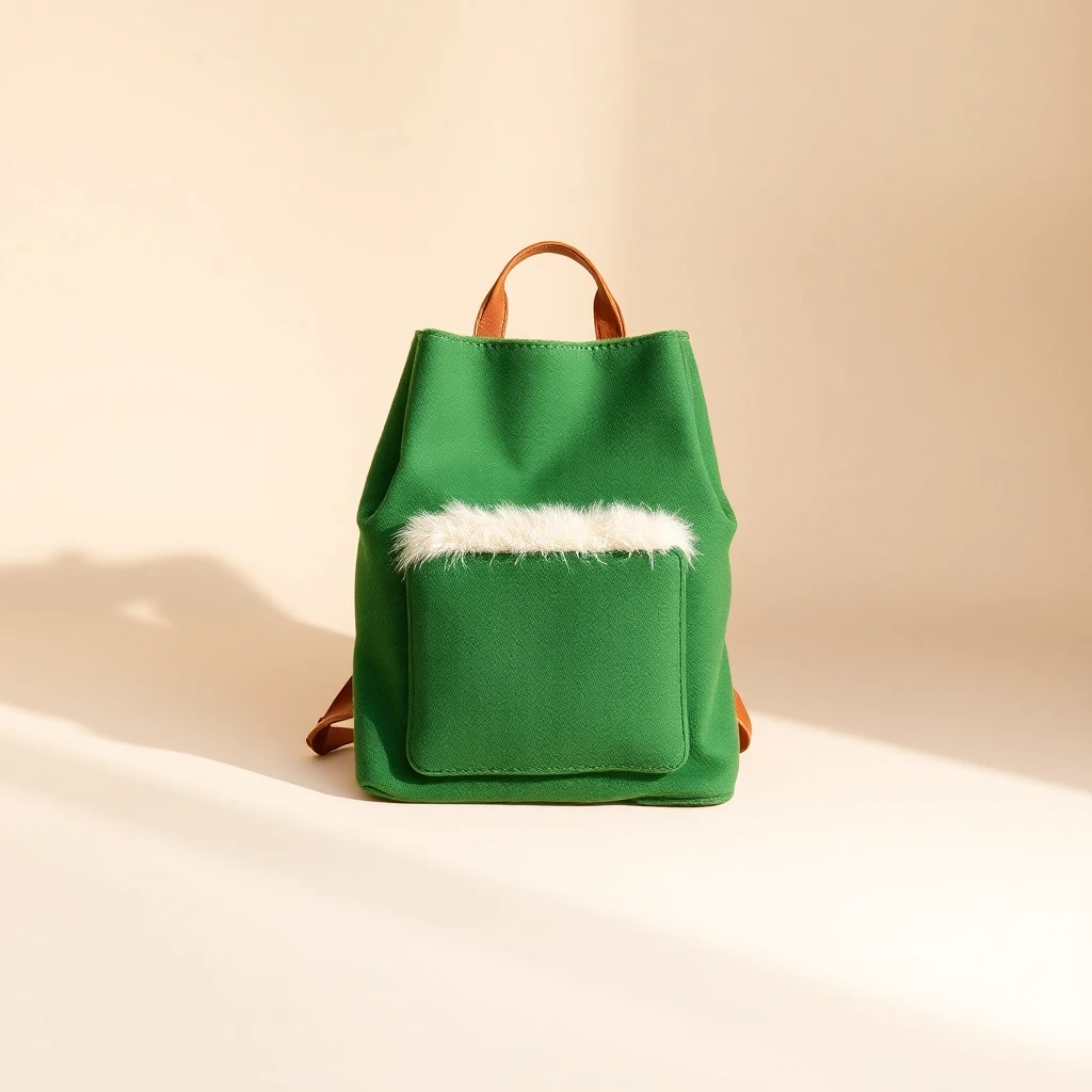 Sac Wander en Shearling Vert